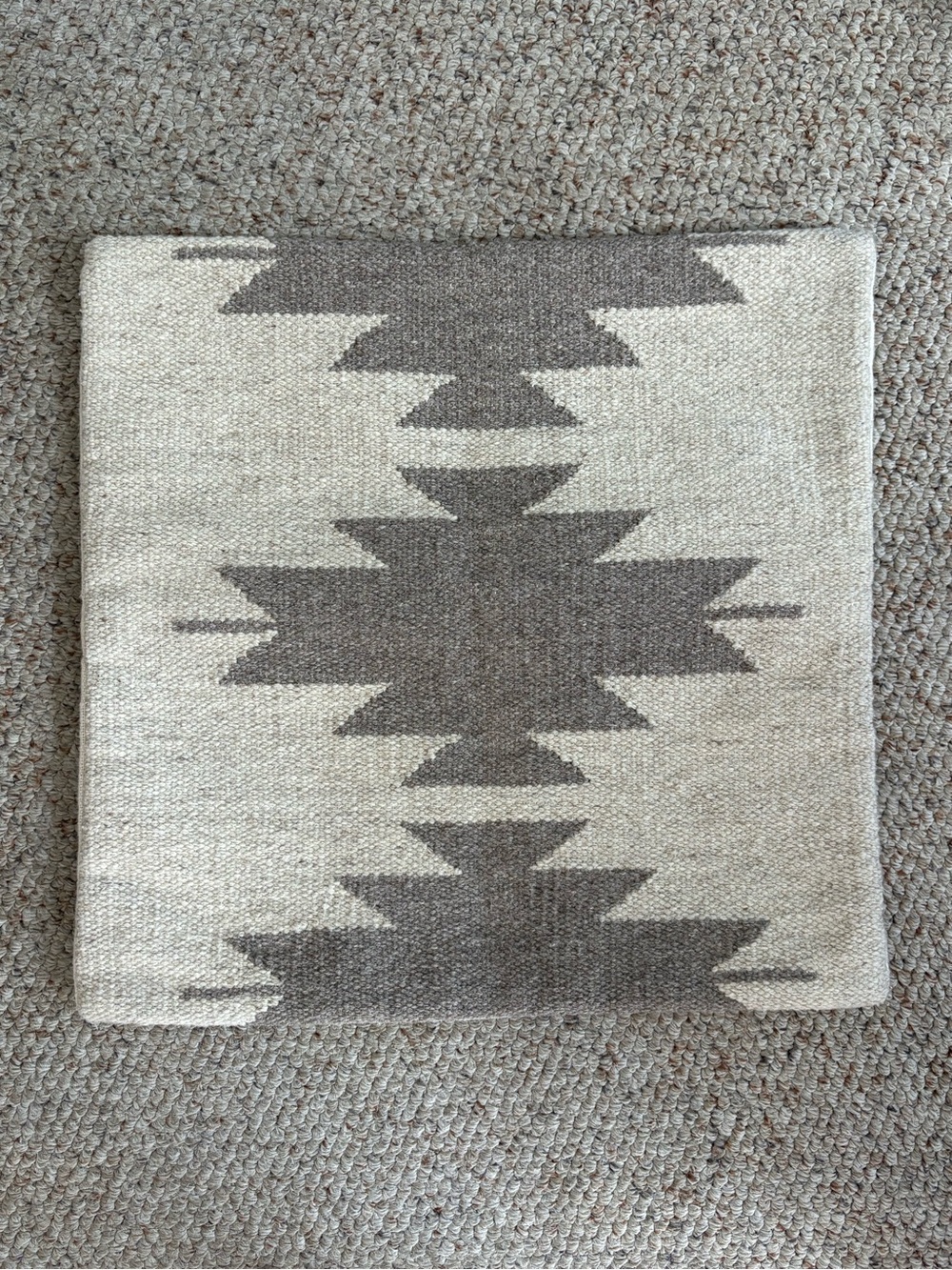 Restoration Hardware Grey and White Southwestern Decorative Accent Pillow